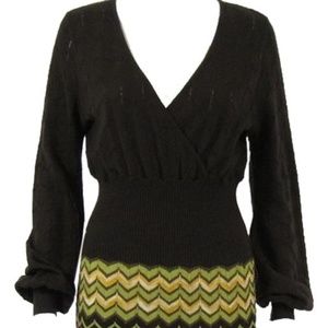M Missoni Multi-color Brown Crochet Knit